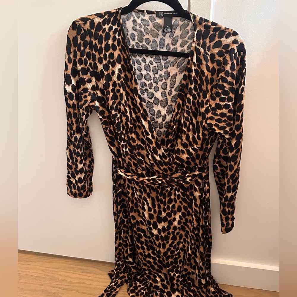 INC International Concepts Leopard Print Dress - Black and Brown